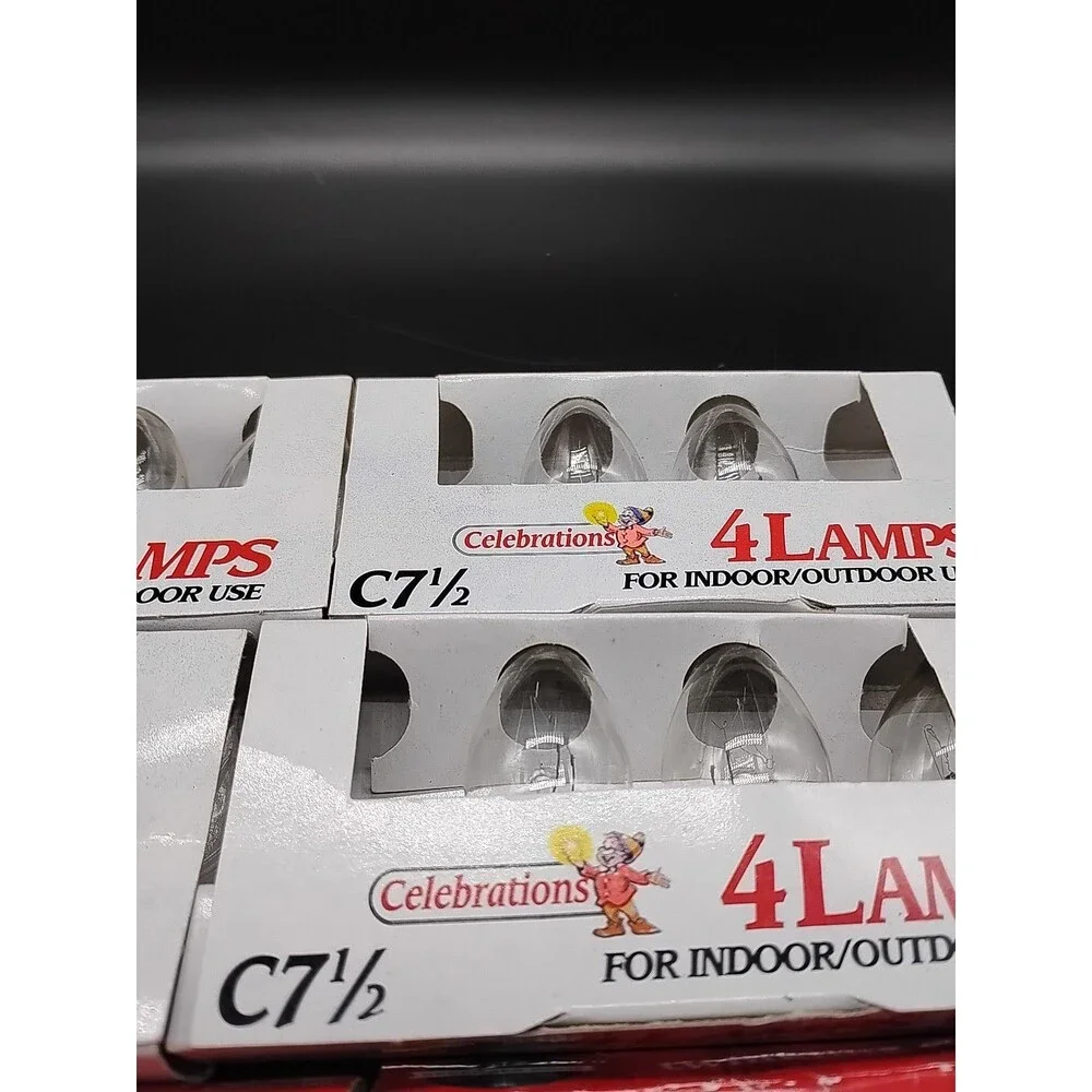 Vintage - C7 1/2 - Clear - Christmas Lamps Indoor Outdoor Bulbs - 21 Count